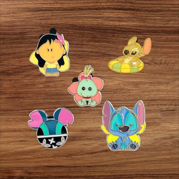 5 Lilo and Stitch Disney Parks Trading Pins, Plus 2 Bonus Pins - Picture 1 of 2